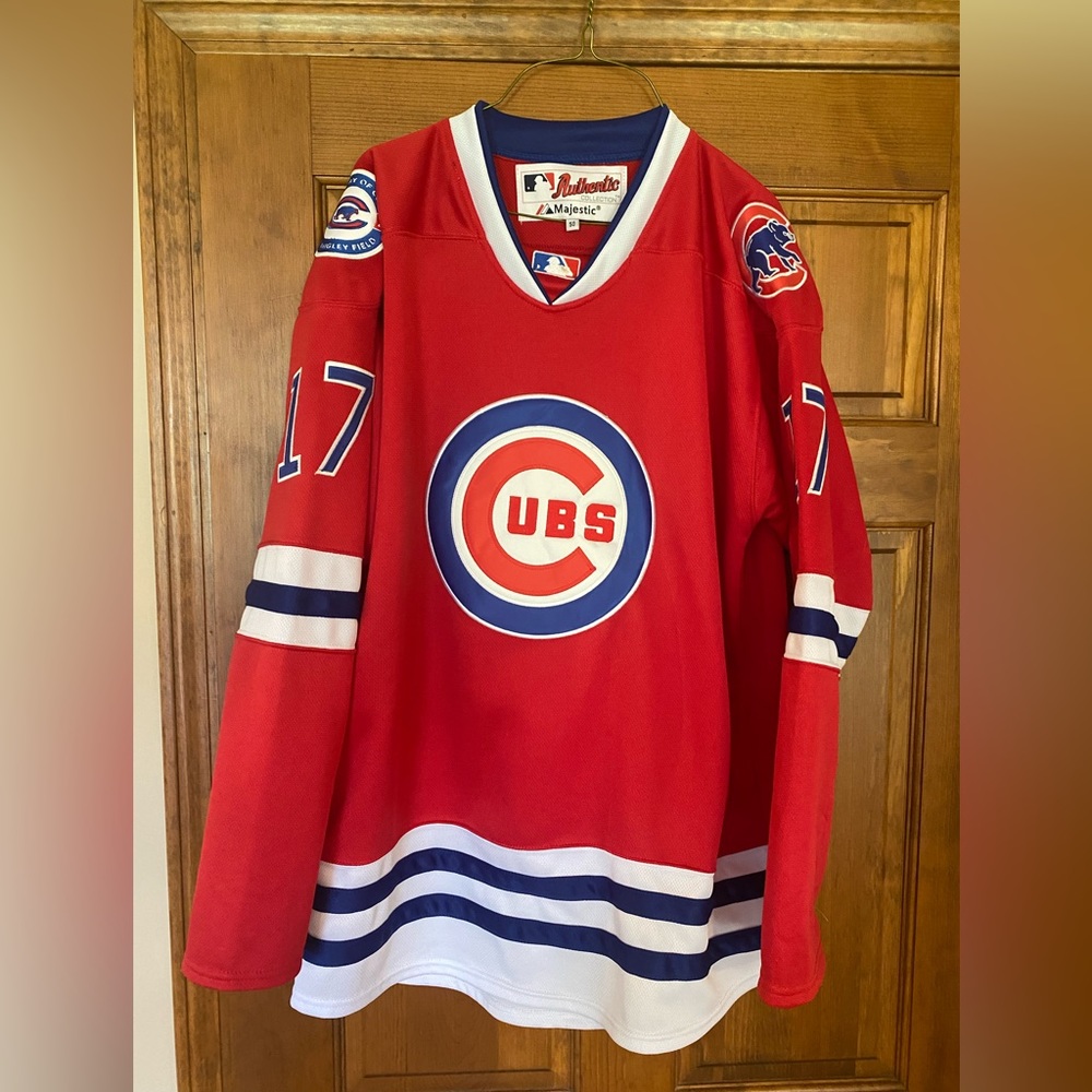 Chicago Cubs baseball Jersey Bryant #17 hockey style size 50 Wrigley  Field